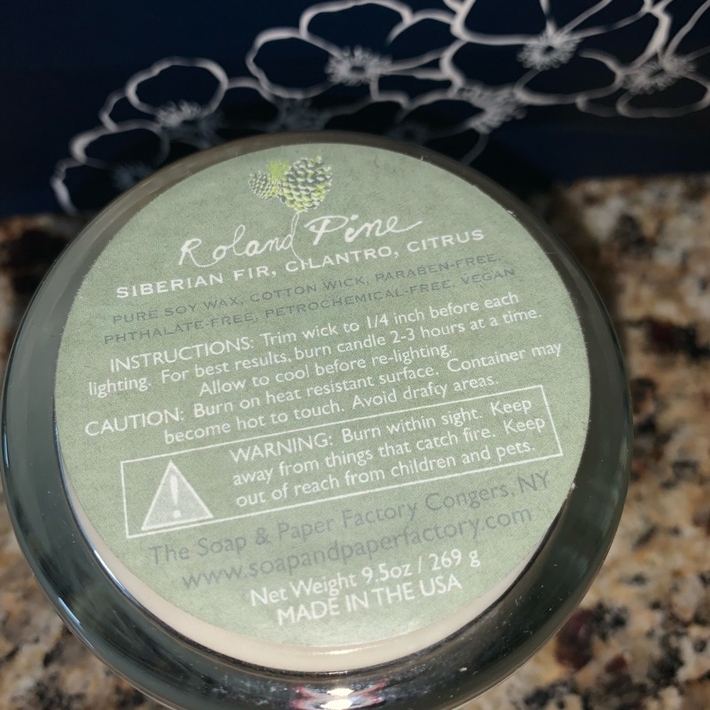 Soap & Paper Company Roland Pine Candle in Box Luxury Scent New York - Picture 3 of 5